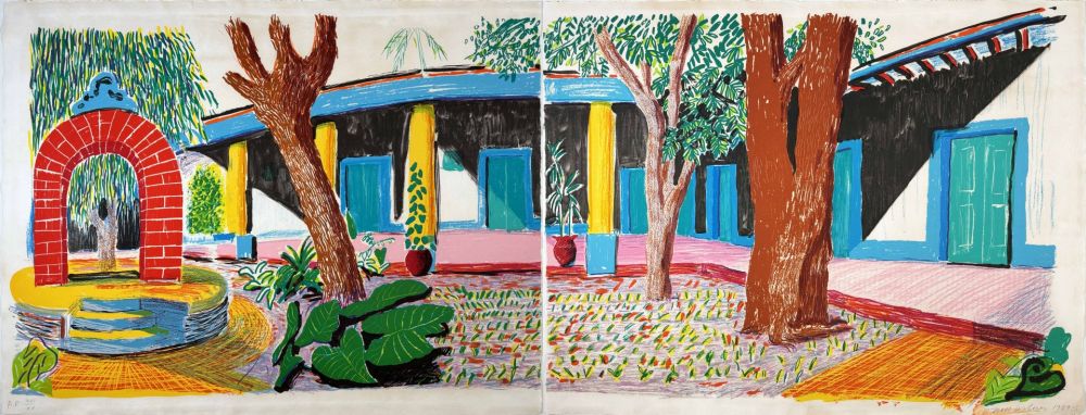 Lithograph Hockney - Hotel Acatlan: Second Day from the 