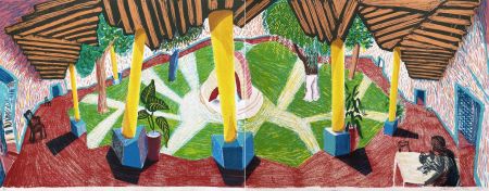 Lithograph Hockney - Hotel Acatlan: Two Weeks Later from 