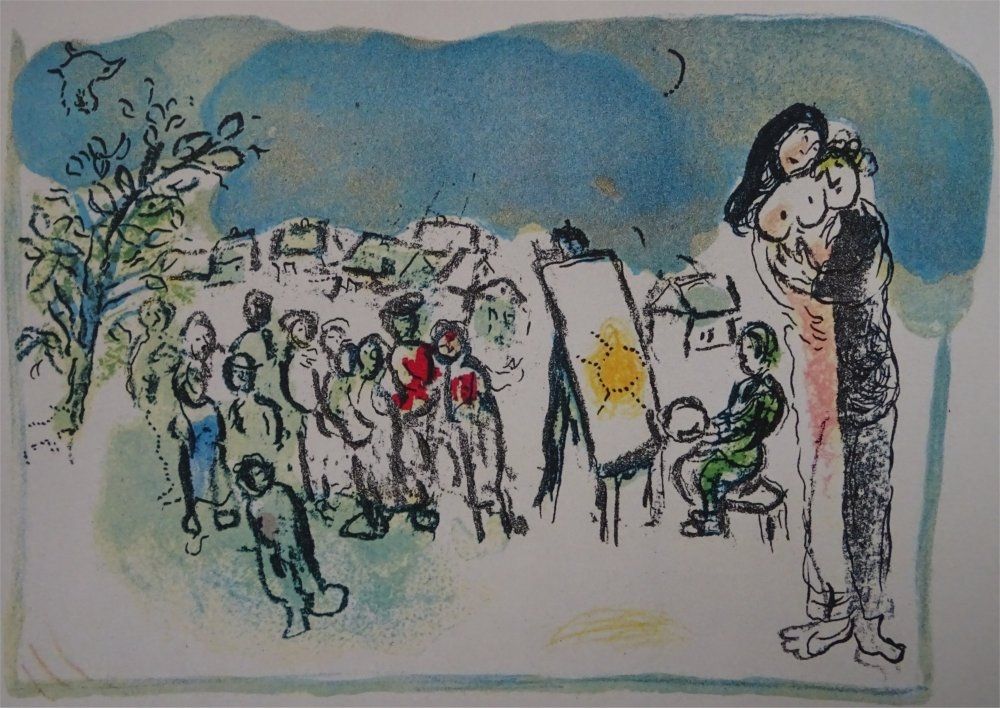 Lithograph Chagall - Humanisme actif