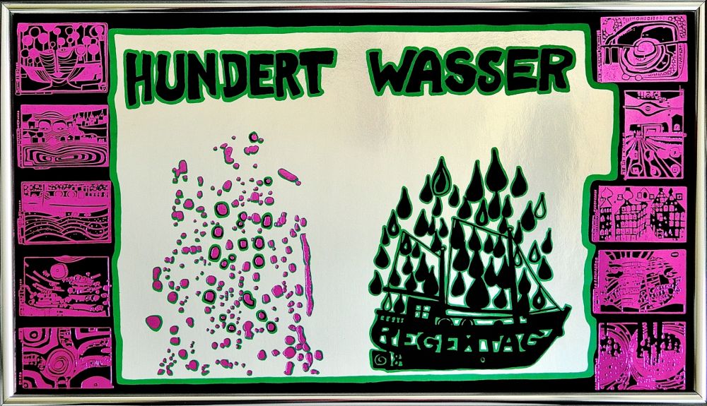 Screenprint Hundertwasser - Hundertwasser a rainy day on the Regentag