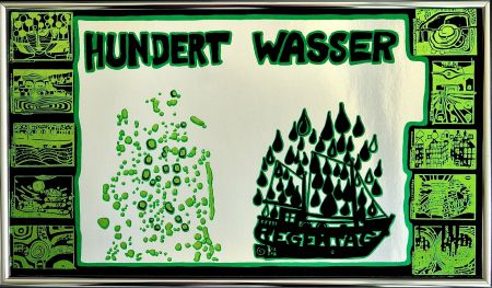 Screenprint Hundertwasser - Hundertwasser a rainy day on the Regentag