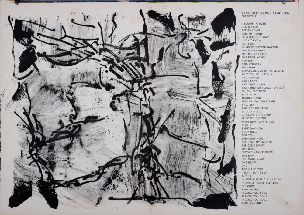 Lithograph Riopelle - Hundred Flowers garden from 1 cent Life, 1964 - Hand-Signed!