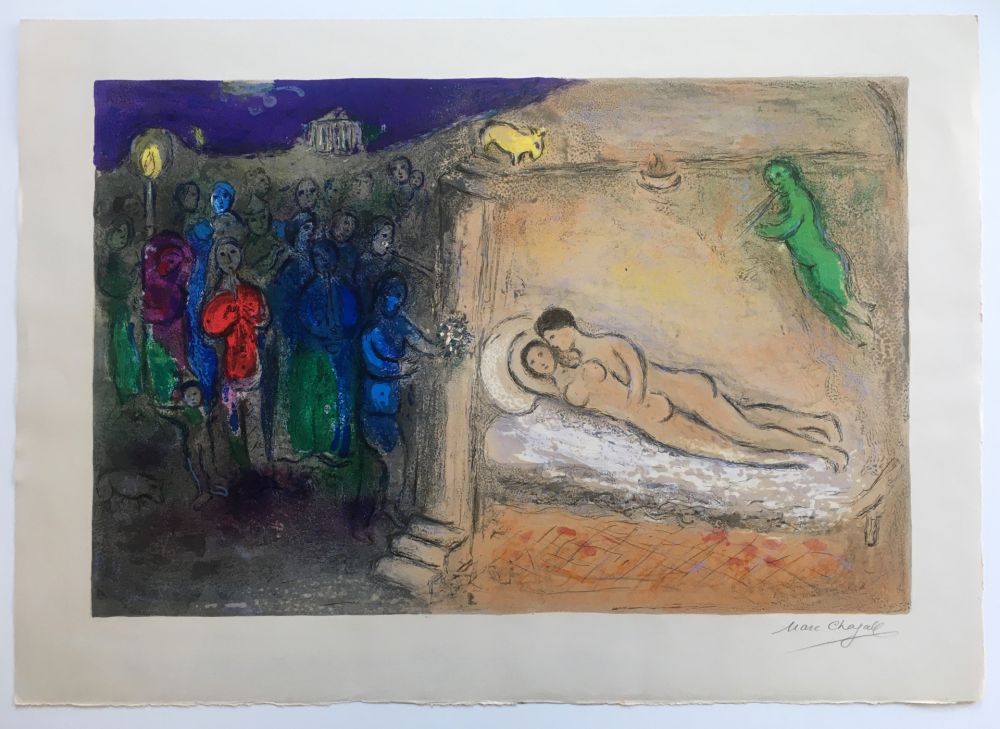 Lithograph Chagall - HYMÉNÉE (de la suite Daphnis et Chloé - 1961)