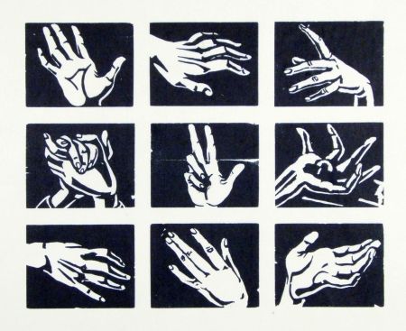 Woodcut Scheele - Hände (Hands)