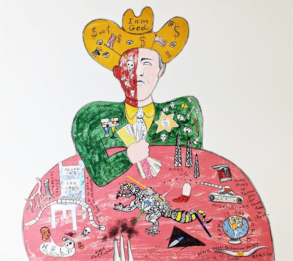 Lithograph De Saint Phalle - I am God 