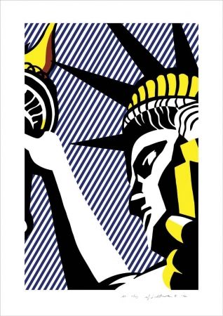 Lithograph Lichtenstein - I love liberty