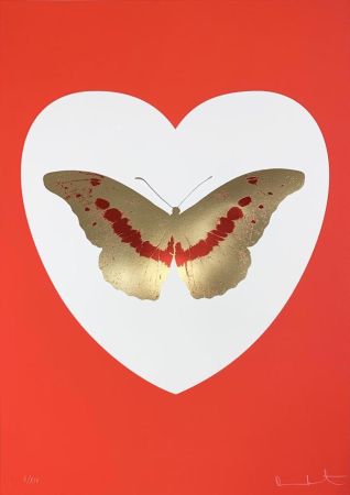 Screenprint Hirst - I Love You - White/ Red/ Cool Gold/ Poppy Red