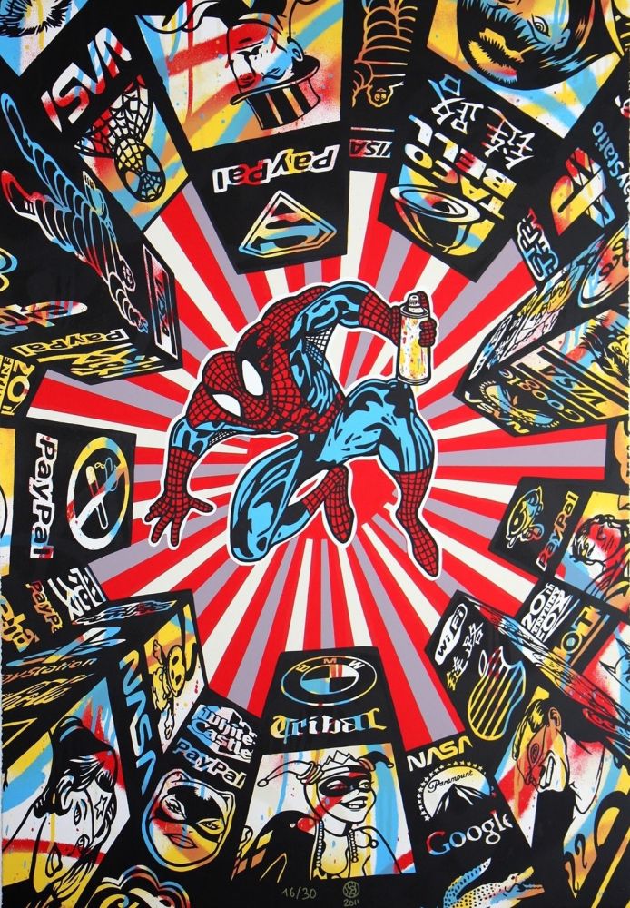 Screenprint Speedy Graphito - I Spray My City (Spiderman)