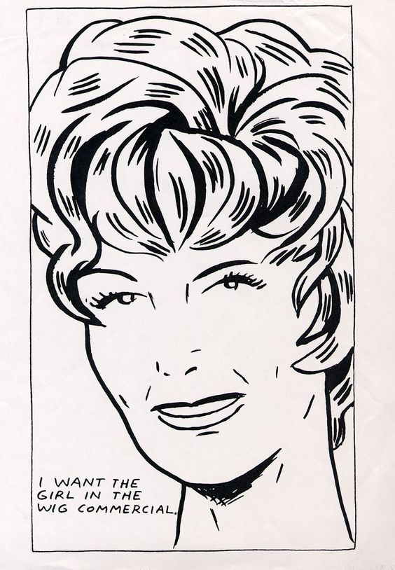 Screenprint Pettibon - I Want To Be The Girl In The Wig Commercial