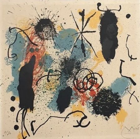 Lithograph Miró - I Work Like a Gardener