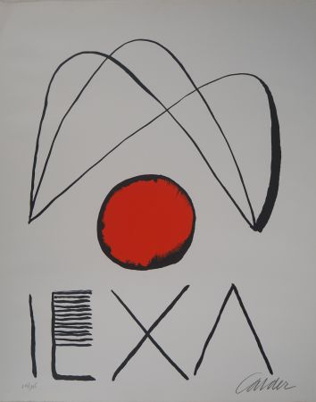 Lithograph Calder - IEXA : Strings and Red Ball