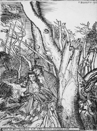 Engraving Bozzetti - Il bosco delle Arpie. I Versione