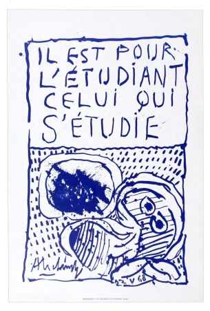 Lithograph Alechinsky - Il est pour l'étudiant, celui qui s'étudie