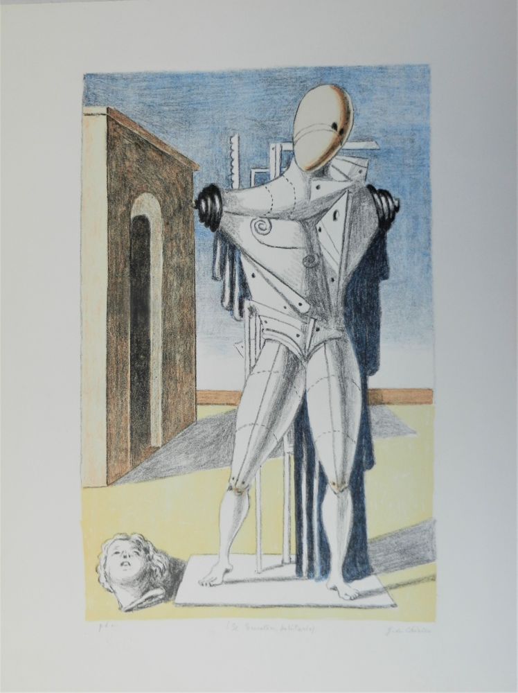 Lithograph De Chirico - Il trovatore solitario
