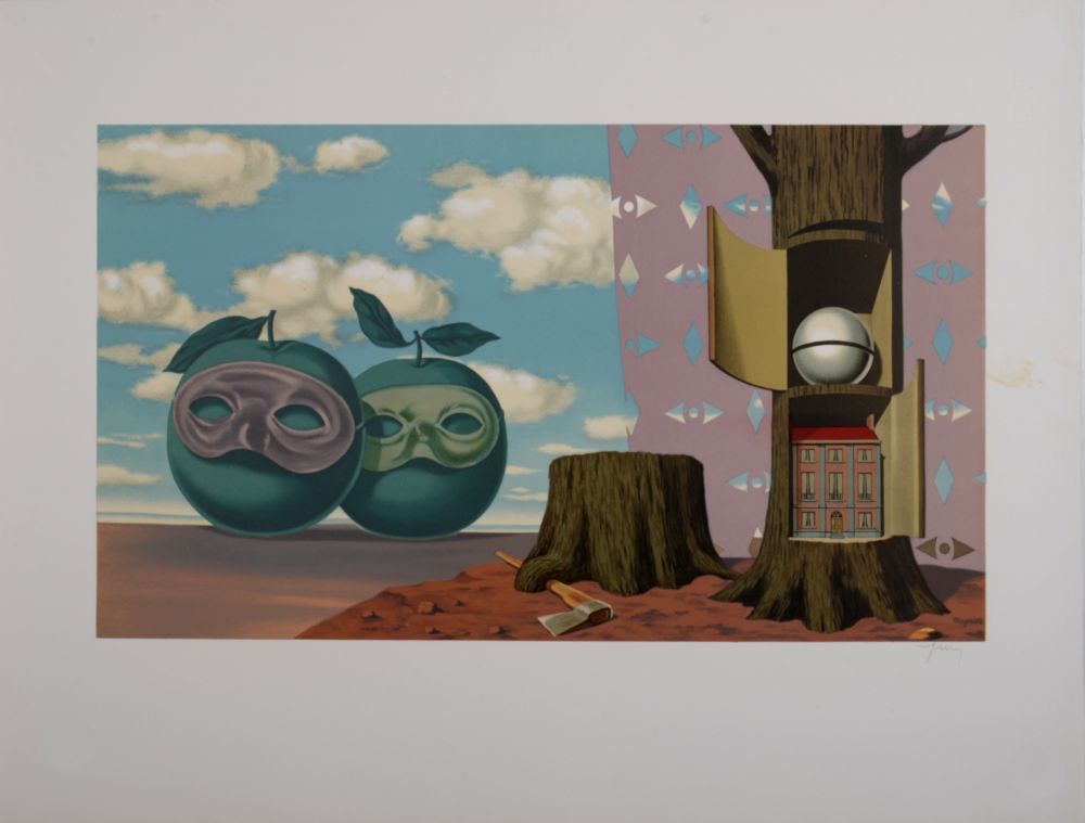 Lithograph Magritte - Il y a sur le Rivage de la Mer Deux Pommes Visiteuses, 1968