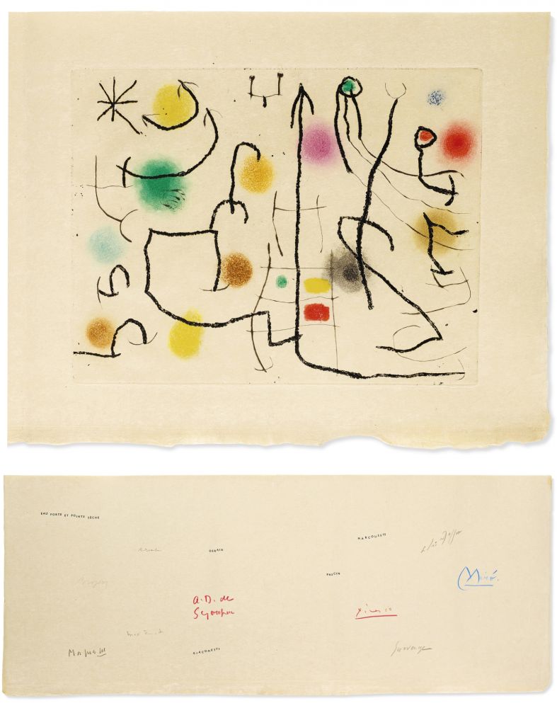 Illustrated Book Miró - ‎ILIAZD: HOMMAGE À ROGER LACOURIÈRE [Picasso, Miro, Giacometti...] 1968.