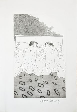 Etching And Aquatint Hockney - Illustrations for Fourteen Poems from C.P. Cavafy: Two Boys Aged 23 or 24