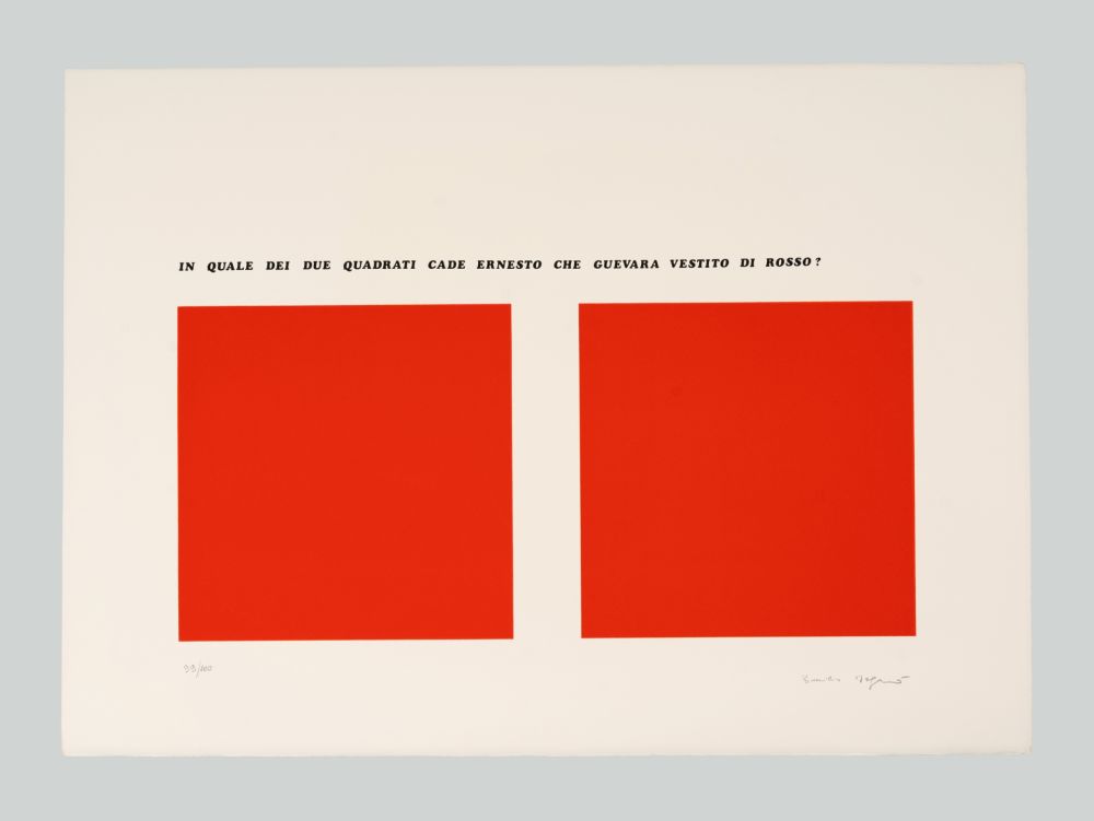Screenprint Isgro - In quale dei due quadrati cade Che Guevara vestito di rosso