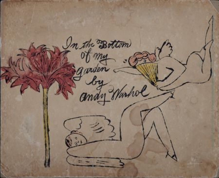Lithograph Warhol - In the Bottom of My Garden, c. 1956 - Hand-colored with watercolor!