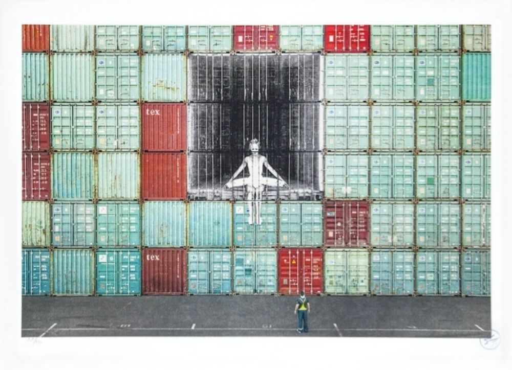 Lithograph Jr - In the container wall, Le Havre, France, 2014
