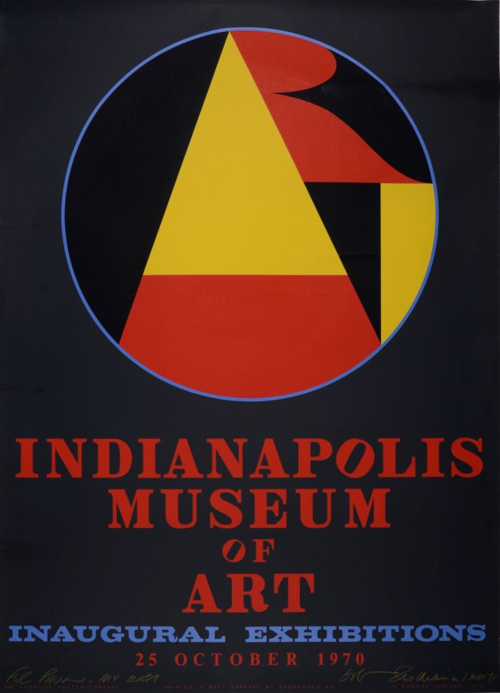 Screenprint Indiana - Indianapolis Museum of Art, Inaugural Exhibitions, 1970 - Hand-signed