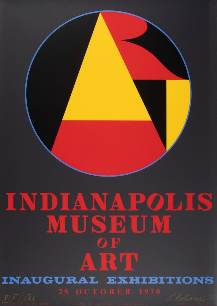 Screenprint Indiana - Indianapolis Museum of Art, Inaugural Exhibitions, 1970 - Hand-signed