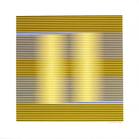 Screenprint Cruz-Diez - Induction Chromatique (Blue & Yellow) 