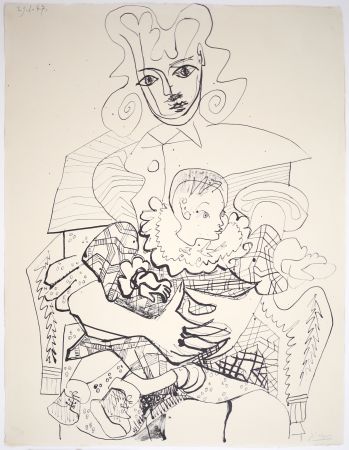 Lithograph Picasso - Ines et son Enfant