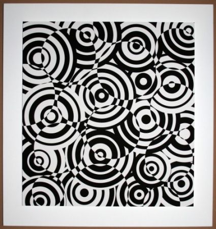 Woodcut Asis - Interferences cercles noir et blanc