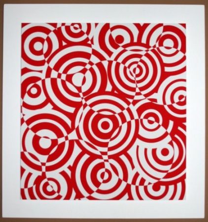Woodcut Asis - Interferences cercles rouge et blanc