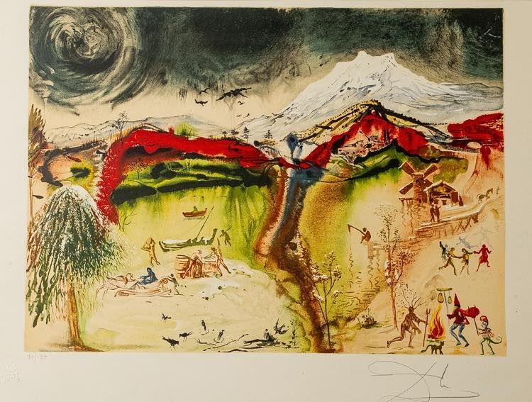 Lithograph Dali - Inverno