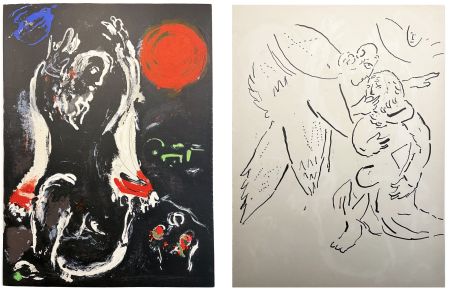 Lithograph Chagall - ISAÏE et Isaïe sous l'inspiration divine (La Bible, 1956)