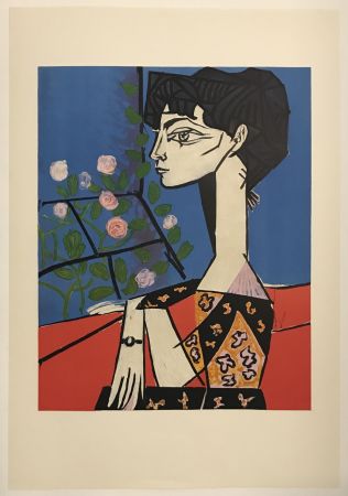 Lithograph Picasso - Jacqueline avec fleurs