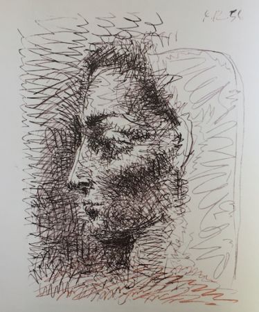 Lithograph Picasso - Jacqueline de profil