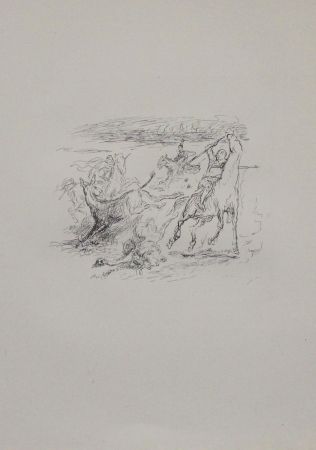 Lithograph Slevogt - Jagd der hellenischen Soldaten 