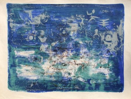 Lithograph Zao - Jardin la Nuit (Garden at the Night)