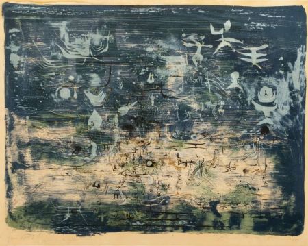 Etching And Aquatint Zao - Jardin Le Nuit