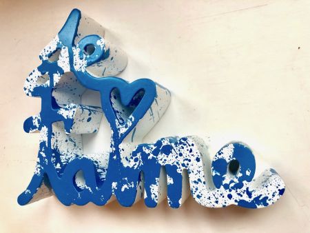 Multiple Mr. Brainwash - Je t`aime Splash blue sculpture