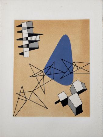 Lithograph Arp - Jean Arp, Alberto Magnelli & Sophie Taeuber-Arp. - Untitled Collaboration, Aux Nourritures Terrestres, 1950