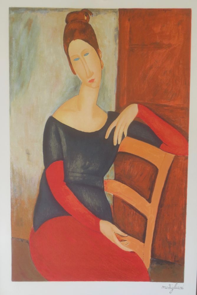 Lithograph Modigliani - Jeanne hebuterne a la chaise