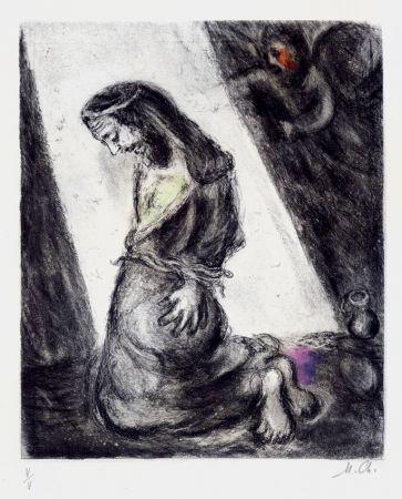 Etching Chagall - Jeremiah in the Pit (from the Bible Series), 1958