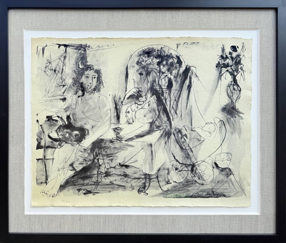 Lithograph Picasso - Jeune faune, femme et enfant