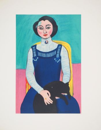 Lithograph Matisse - Jeune femme au chat (Margueritte Matisse)