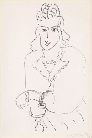 Lithograph Matisse - Jeune Femme Coiffure Louis XV (Woman Hairdresser Louis XV) from Poèmes de Charles D’Orléans, 1942