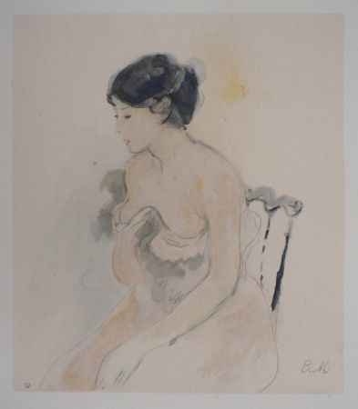 Lithograph Morisot - Jeune femme décolletée