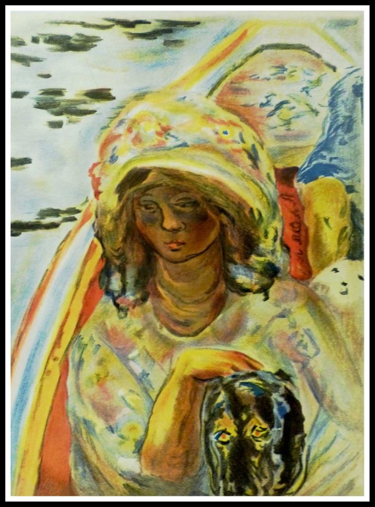 Lithograph Bonnard - JEUNE FILLE DANS UNE BARQUE