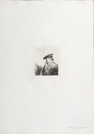 Rotogravure Rembrandt - Jeune Homme assis réfléchissant