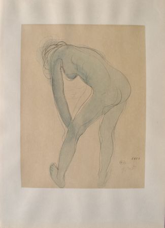 Etching Rodin - Jeune modèle s'étirant