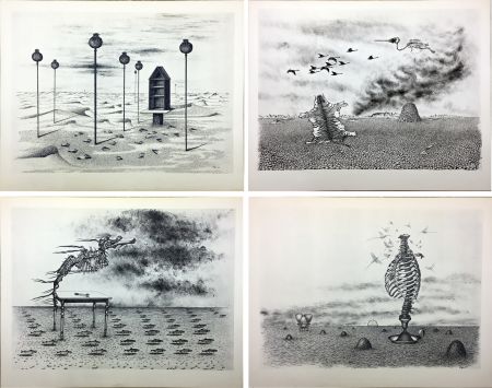 Illustrated Book Toyen - Jindrich Heisler : CACHE-TOI GUERRE ! Poème. Cycle de 9 dessins de Toyen de 1944