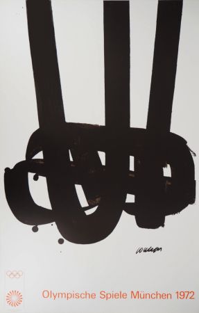 Lithograph Soulages - JO Olympic Games Munich 72 (MOURLOT)